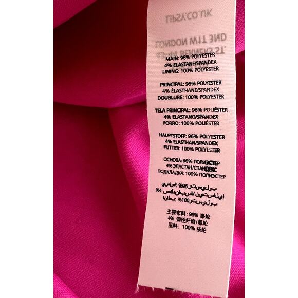 Lipsy London Bodycon Dress Women US 8 Pink Evening Sleeveless Barbiecore Party - Picture 14 of 14